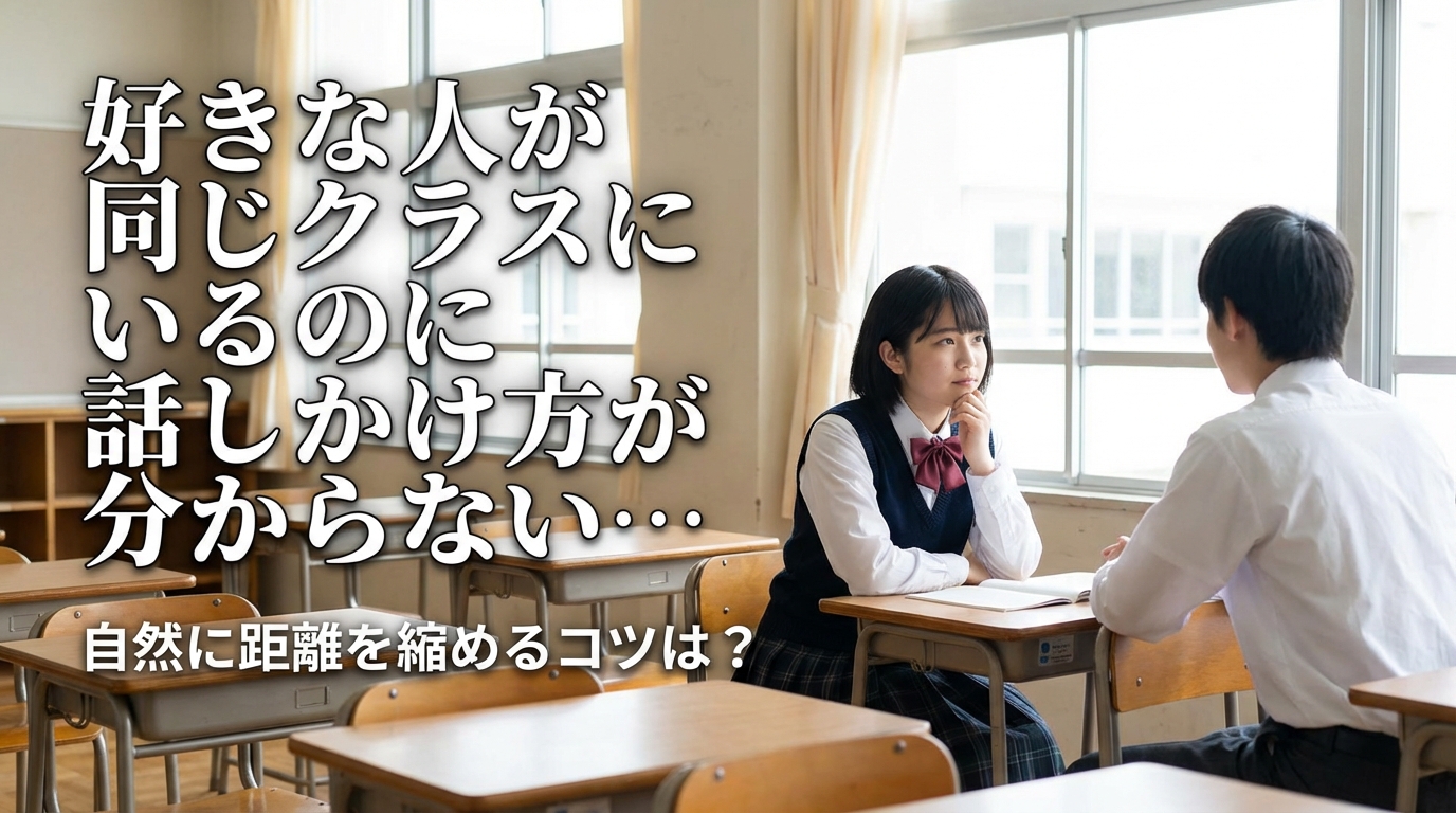好きな人が同じクラスにいるのに話しかけ方が分からない…自然に距離を縮めるコツは？