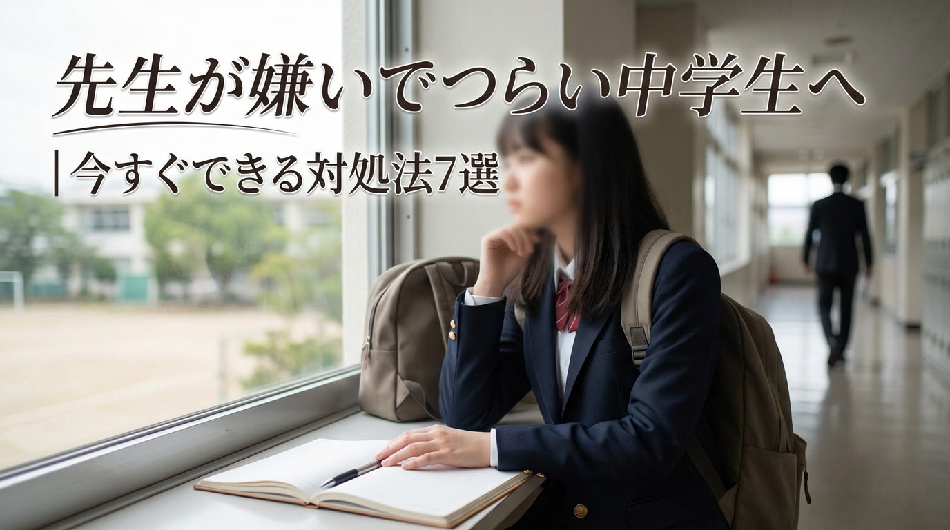 先生が嫌いでつらい中学生へ|今すぐできる対処法7選