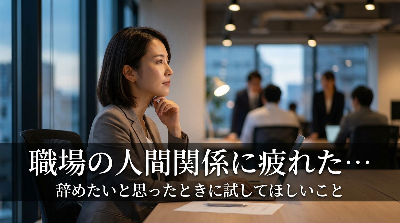 職場の人間関係に疲れた…辞めたいと思ったときに試してほしいこと
