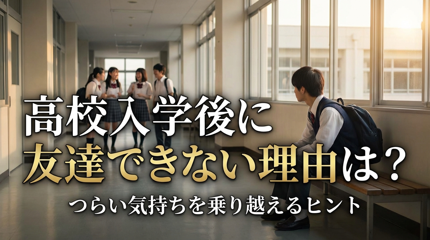 高校入学後に友達できない理由は？つらい気持ちを乗り越えるヒント