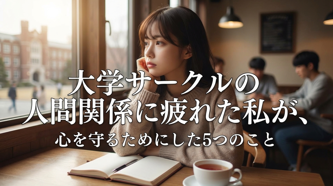 大学サークルの人間関係に疲れた私が、心を守るためにした5つのこと