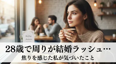 28歳で周りが結婚ラッシュ…焦りを感じた私が気づいたこと
