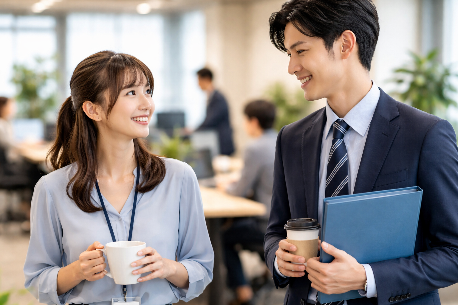 笑顔と挨拶で親しみやすさをアピールする